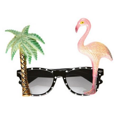 Hawaiian Flamingo Glasses Sunglasses Neon Tropical