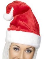 Luxury Santa Fancy Dress Hat with fur and pom pom