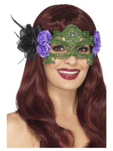 Embroidered Lace Filigree Witch Eyemask