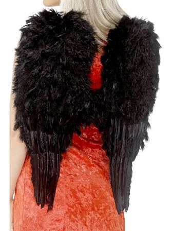 Women's Feather Angel Wings, Black