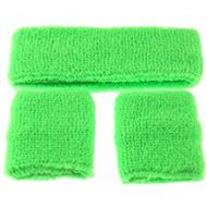 Sweatband Set Neon Green 80's 