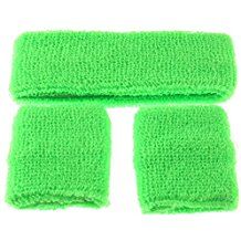 Sweatband Set Neon Green 80's 