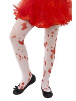 Tights, White, with Blood Stain Print