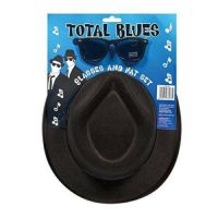 Total Blues Adult Hat With Glasses Set