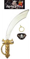 Child's Captain Jack Pirate Set With Sword (37.5cm), Eyepatch And Earring 