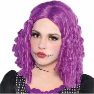 Damaged Doll Wig - Women's Purple Halloween Wig