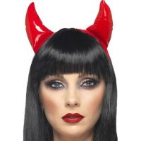 Devil Horns On A Headband, Red
