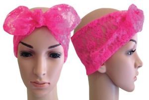 Neon Pink Ladies 80's Lace