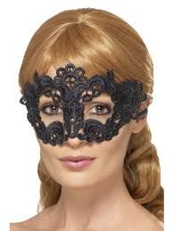 Lace Filigree Floral Eyemask - Black