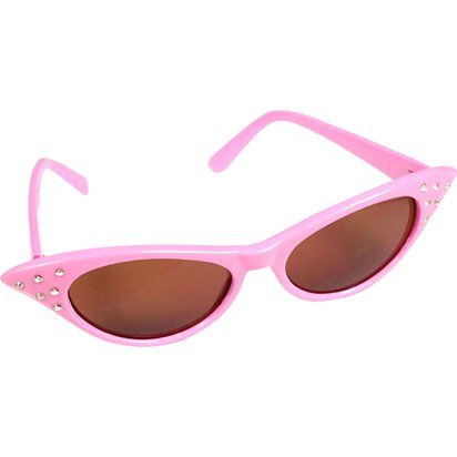 Diamante Flyaway Glasses - Pink (Pink ladies style)