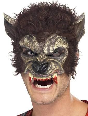 Werewolf Half Face Mask,Brown