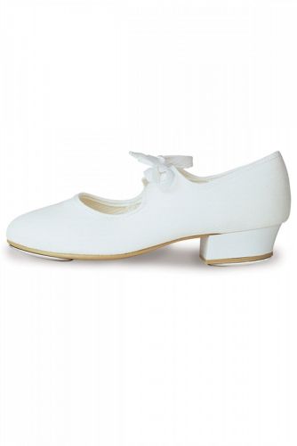 Low Heel PU Tap Shoes in white