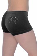 Diva Smooth Velour Hipster Gymnastics Shorts with Twin Crystal Stars