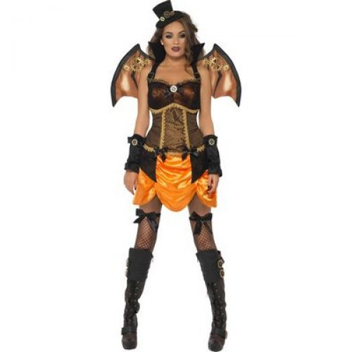 Steam Punk Victorian Sexy Bat Costume Fancy Dress Heywood