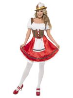 Bavarian Wench Costume, White & Red