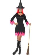 Witch Costume Black & Pink with Dress Hat & Choker