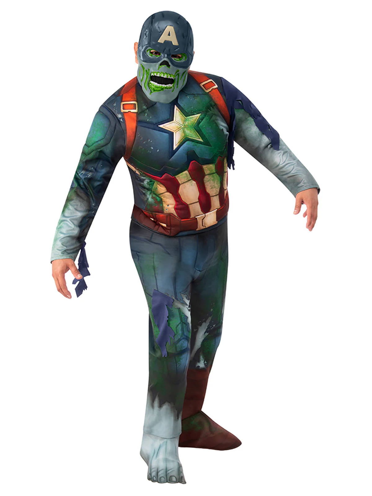 Adult Deluxe Zombie Captain America Costume From Marvel